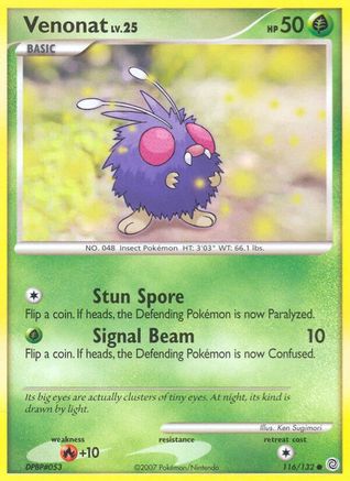 Venonat 116 - Reverse Holofoil Secret Wonders - Common