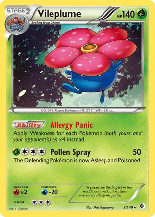 Vileplume 003 - Holofoil Boundaries Crossed - Holo Rare