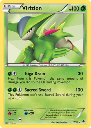 Virizion 017 - Reverse Holofoil Emerging Powers - Holo Rare