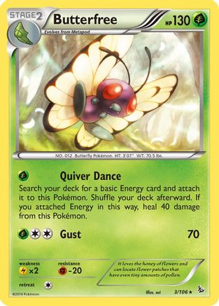 Butterfree 003/106 - Reverse Holofoil XY Flashfire - Rare