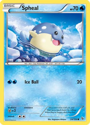 Spheal 024/106 - Reverse Holofoil XY Flashfire - Common