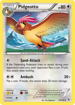 Pidgeotto 076/106 XY Flashfire - Uncommon