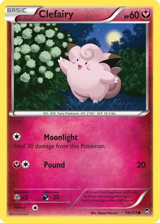 Clefairy (69) 069/111 - Reverse Holofoil XY Furious Fists - Common