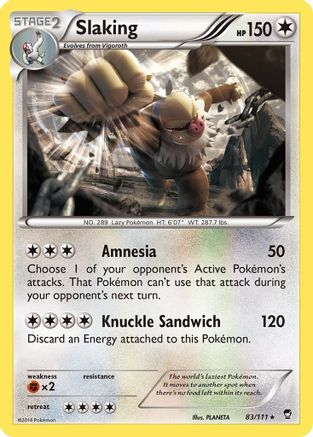 Slaking 083/111 - Reverse Holofoil XY Furious Fists - Holo Rare