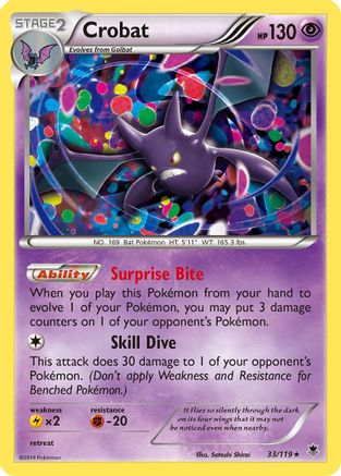 Crobat 033/119 - Reverse Holofoil XY Phantom Forces - Rare