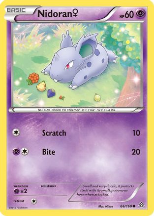 Nidoran (F) 066/160 - Reverse Holofoil XY Primal Clash - Common