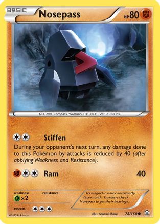 Nosepass 078 - Reverse Holofoil XY Primal Clash - Common