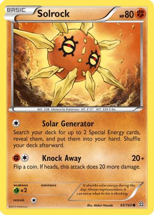 Solrock 083 - Reverse Holofoil XY Primal Clash - Common
