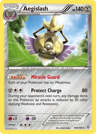 Aegislash 100 - Reverse Holofoil XY Primal Clash - Holo Rare