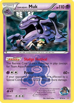 Team Aqua's Muk 008/34 - Holofoil Double Crisis - Holo Rare