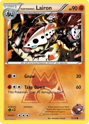 Team Magma's Lairon 013/34 - Reverse Holofoil Double Crisis - Common