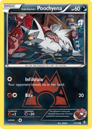 Team Magma's Poochyena 017/34 - Reverse Holofoil Double Crisis - Common