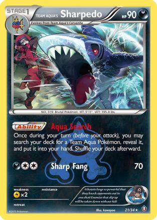 Team Aqua's Sharpedo 021/34 - Holofoil Double Crisis - Holo Rare