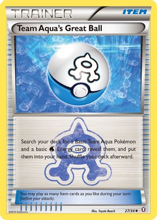 Team Aqua's Great Ball 027/34 - Reverse Holofoil Double Crisis - Uncommon