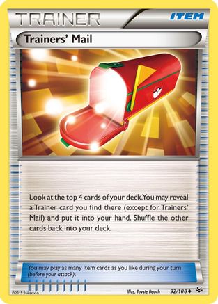 Trainers' Mail 092/108 XY Roaring Skies - Uncommon
