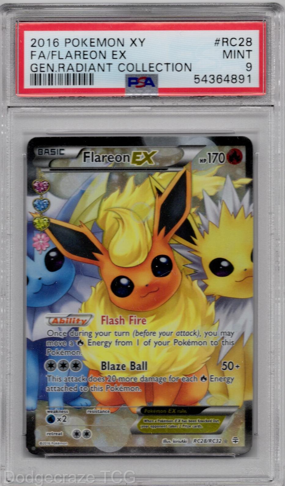 2016 Pokemon Generations Radiant Collection Flareon EX RC28/83 PSA 9