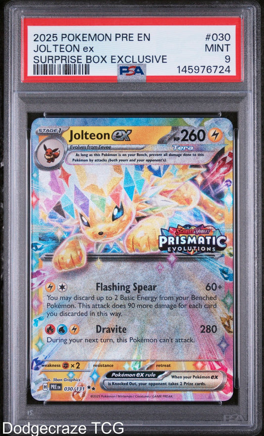 2025 Pokemon Jolteon EX Surprise Box Exclusive 030/108 PSA 9