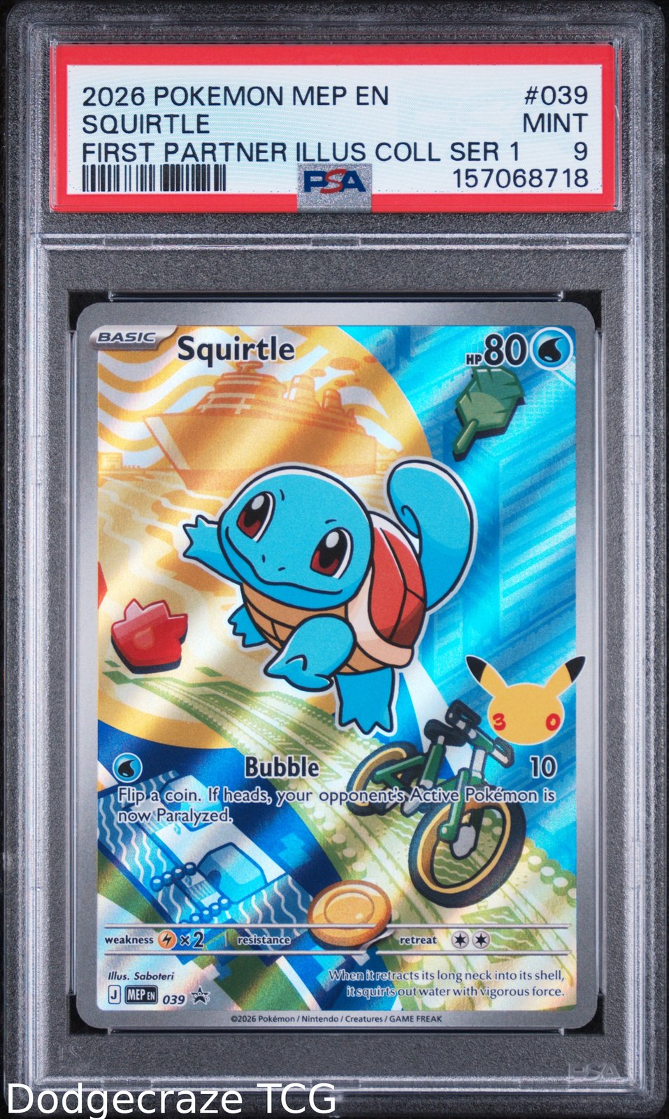2026 Pokemon Squirtle First Partner Illustration Collection Series 1 039 PSA 9