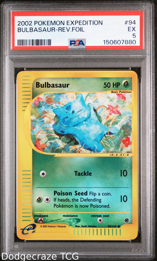2002 Pokemon Expedition Bulbasaur Reverse Holo 94/165 PSA 5
