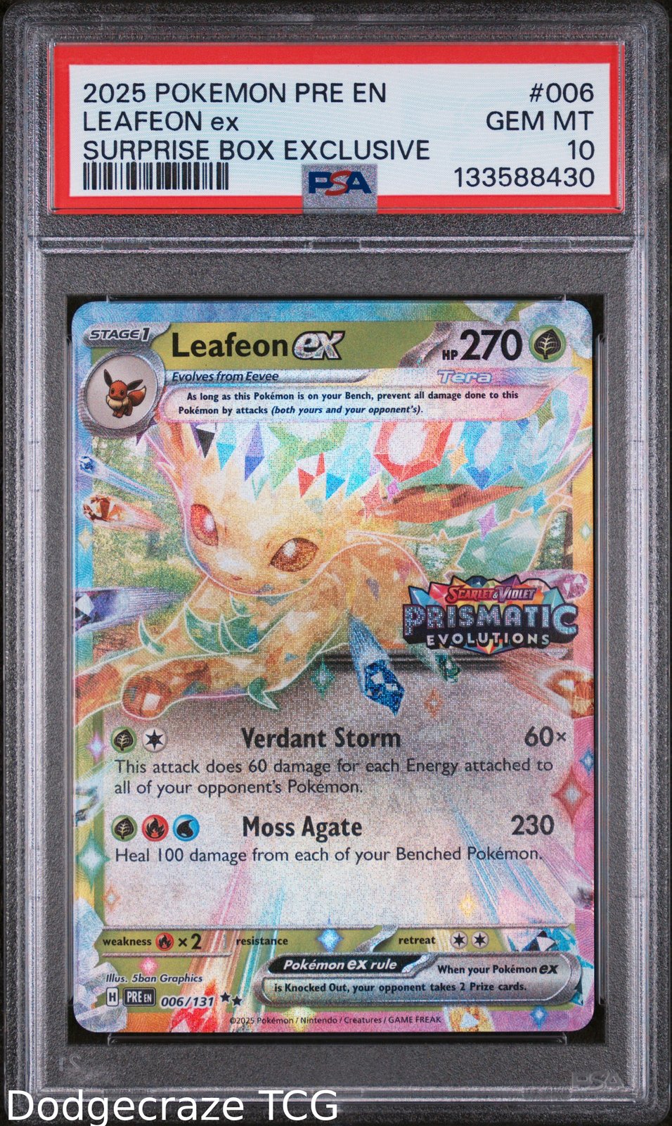 2025 Pokemon Leafeon EX Surprise Box Exclusive 006/131 PSA 10