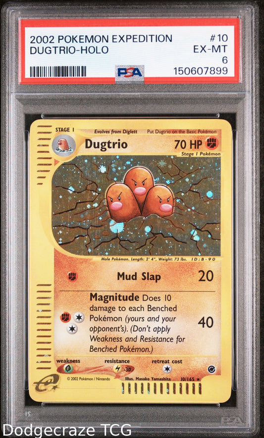 2002 Pokemon Expedition Dugtrio Holo 10/165 PSA 6
