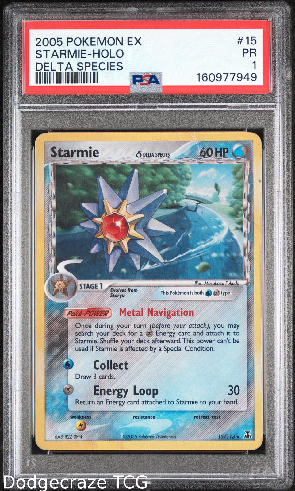 2005 Pokemon EX Delta Species Starmie Holo 15/113 PSA 1