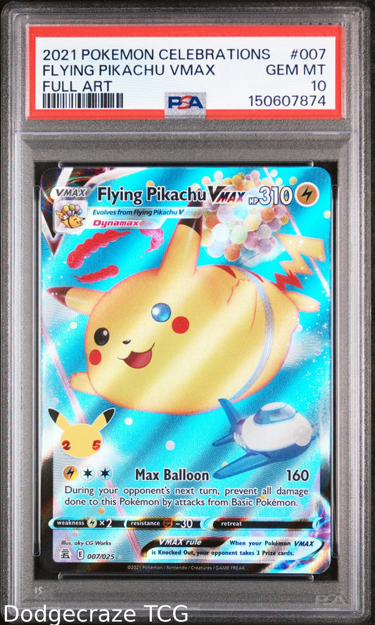 2021 Pokemon Celebrations Flying Pikachu Vmax 007 PSA 10