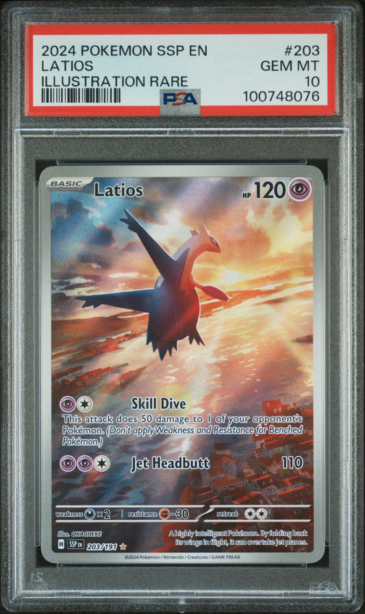 2024 Pokemon SSP EN - Surging Sparks #203 Latios PSA 10