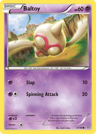 Baltoy (31) 031  - Reverse Holofoil XY  Ancient Origins - Common