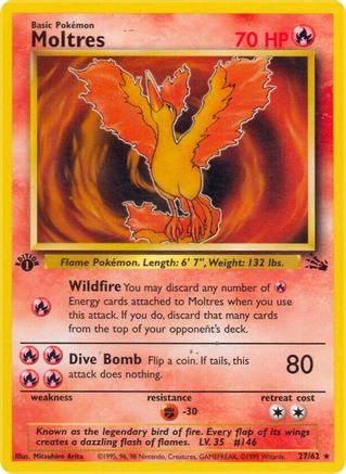 Moltres (27) 027/62  - Unlimited Fossil - Rare