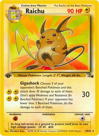 Raichu (29) 029/62  - Unlimited Fossil - Rare