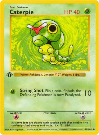 Caterpie 045/102  - 1st Edition Base Set Shadowless - Common