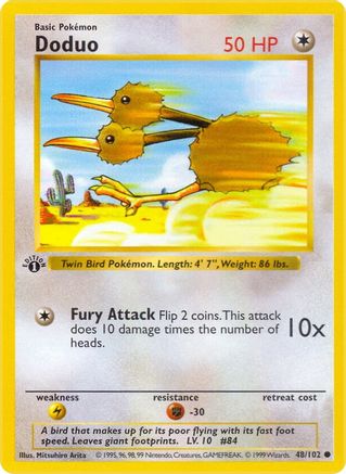 Doduo 048/102  - 1st Edition Base Set Shadowless - Common