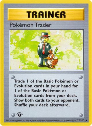 Pokemon Trader 077/102  - Unlimited Base Set Shadowless - Rare