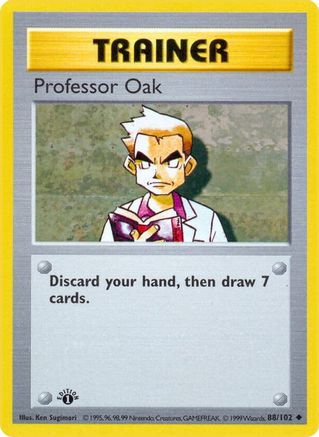 Professor Oak 088/102  - 1st Edition Base Set Shadowless - Uncommon