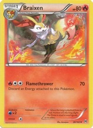 Braixen 026/162  - Reverse Holofoil XY  BREAKthrough - Uncommon