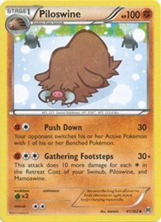 Piloswine 081  - Reverse Holofoil XY  BREAKthrough - Uncommon
