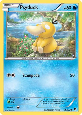 Psyduck 016/122  - Reverse Holofoil XY  BREAKpoint - Common