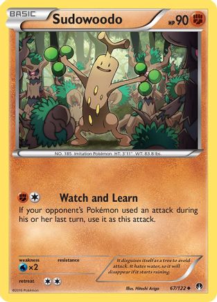 Sudowoodo 067/122  - Reverse Holofoil XY  BREAKpoint - Uncommon
