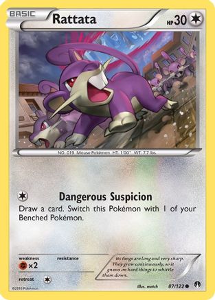 Rattata 087/122  - Reverse Holofoil XY  BREAKpoint - Common