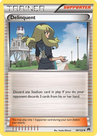Delinquent 098/122  - Reverse Holofoil XY  BREAKpoint - Uncommon