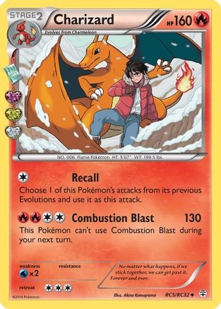 Charizard RC5/RC32  - Holofoil Generations Radiant Collection - Uncommon