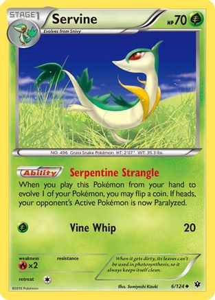 Servine 006/124  - Reverse Holofoil XY  Fates Collide - Uncommon