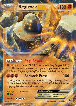 Regirock EX 043  - Holofoil XY  Fates Collide - Ultra Rare