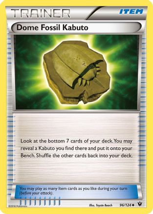Dome Fossil Kabuto 096/124  - Reverse Holofoil XY  Fates Collide - Uncommon