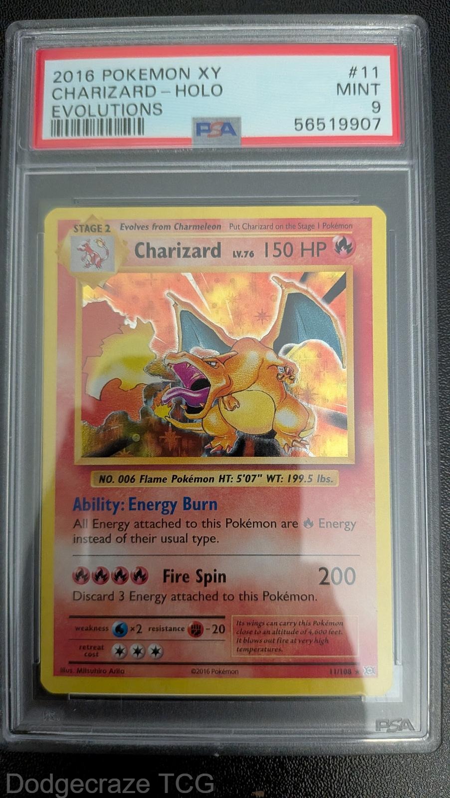 2016 Pokemon Evolutions Charizard Holo 11/108 PSA 9