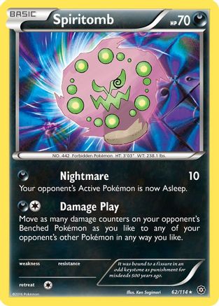 Spiritomb 062/114  - Reverse Holofoil XY  Steam Siege - Rare