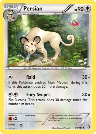Persian 089/114  - Reverse Holofoil XY  Steam Siege - Uncommon