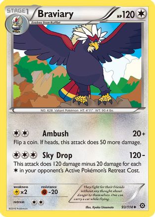 Braviary 093  XY  Steam Siege - Uncommon