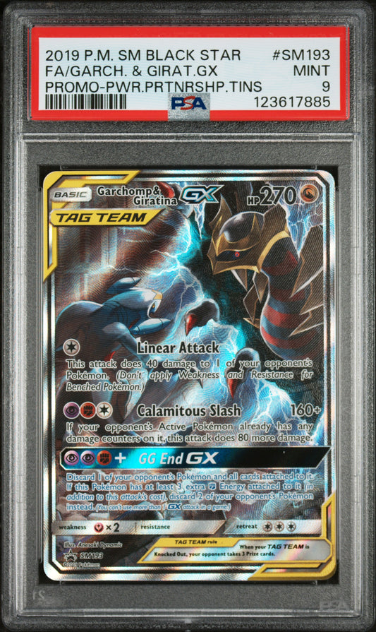 2019 Black Star Promo - Garchomp & Giratina GX #SM193 PSA 9